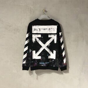 Off-White White Print And Black Sweatshirt